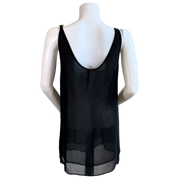 COP. COPINE Black Double Sheer Layer Poissy Top in Black SZ L (38) $298 - Picture 6 of 11